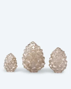 Clearance 3 LED Glas Tannenzapfen Twinkle Dekoration