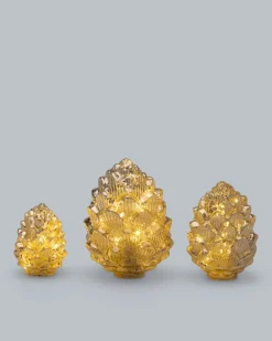 Clearance 3 LED Glas Tannenzapfen Twinkle Dekoration