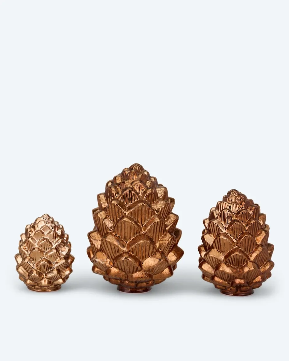 Clearance 3 LED Glas Tannenzapfen Twinkle Dekoration