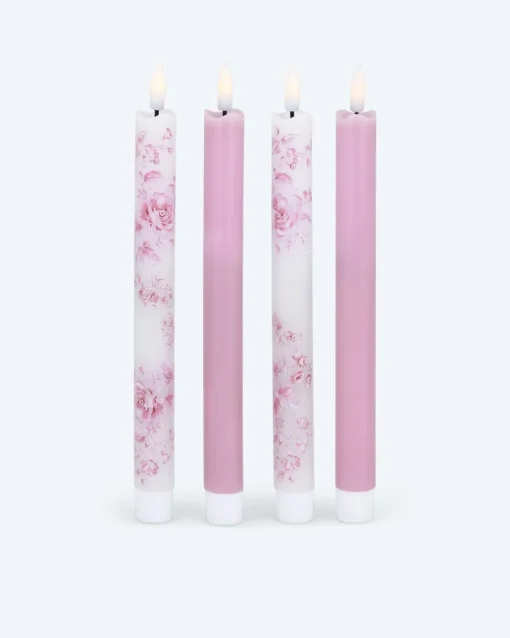 Sale 4 LED-Stabkerzen "floral" mit Geschenkbox Dekoration