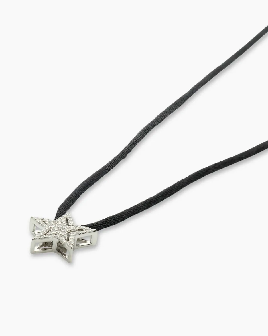 Sale Anhänger mit Zirkonia & Satinband Halsketten & Colliers