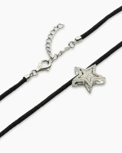 Sale Anhänger mit Zirkonia & Satinband Halsketten & Colliers