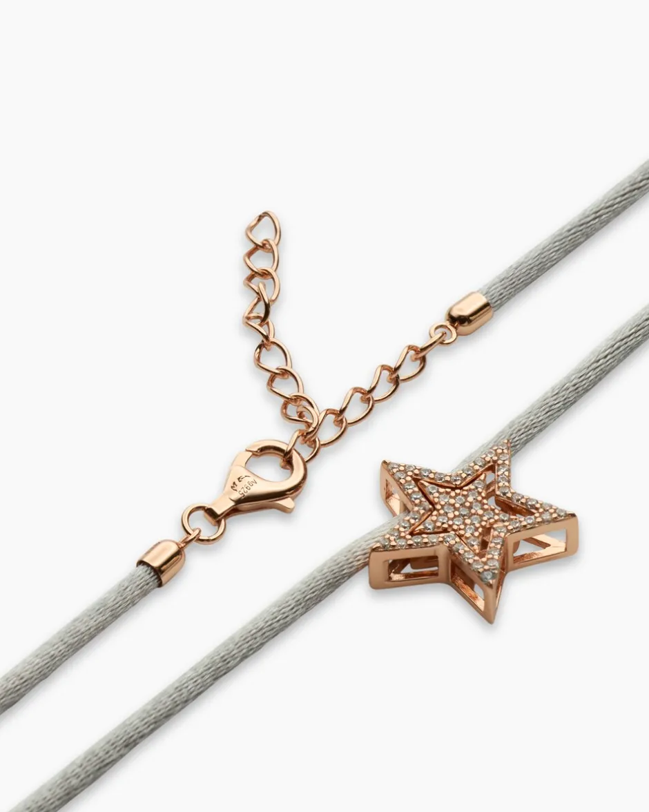 Sale Anhänger mit Zirkonia & Satinband Halsketten & Colliers