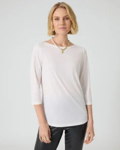 Online Basic-Shirt mit U-Boot-Ausschnitt Shirts & Tops