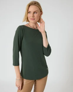Online Basic-Shirt mit U-Boot-Ausschnitt Shirts & Tops