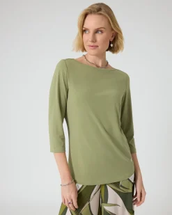 Online Basic-Shirt mit U-Boot-Ausschnitt Shirts & Tops