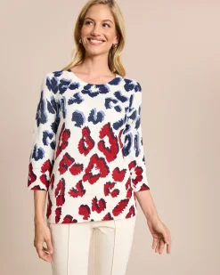 New Baumwoll-Pullover mit Animal-Druck Strickware