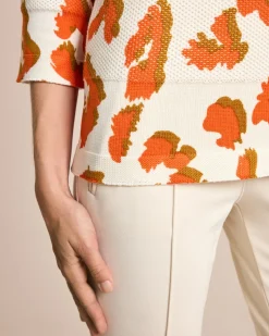 New Baumwoll-Pullover mit Animal-Druck Strickware