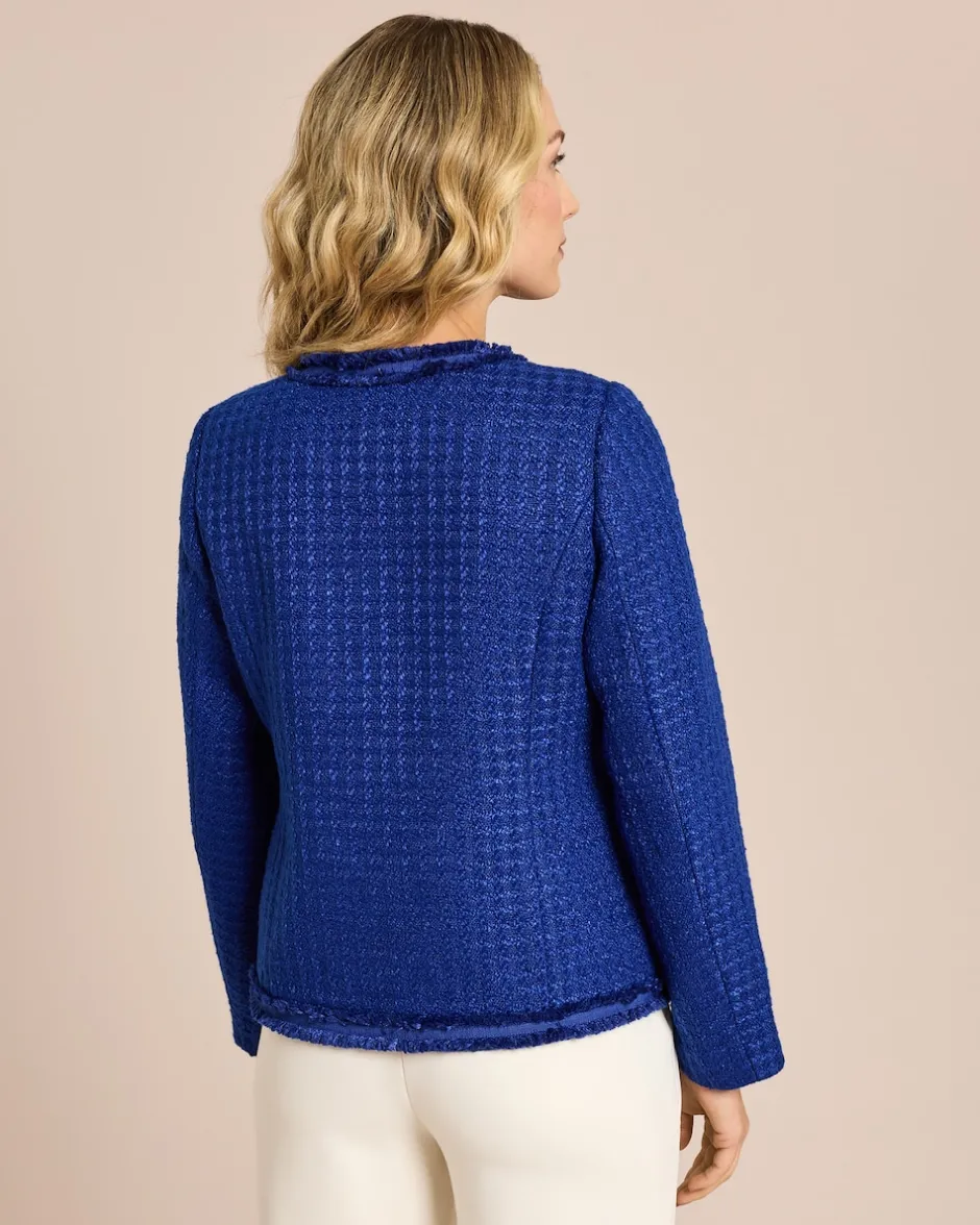 Hot Blazer Boucleoptik mit Fransen Jacken & Mäntel