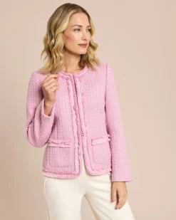 Hot Blazer Boucleoptik mit Fransen Jacken & Mäntel