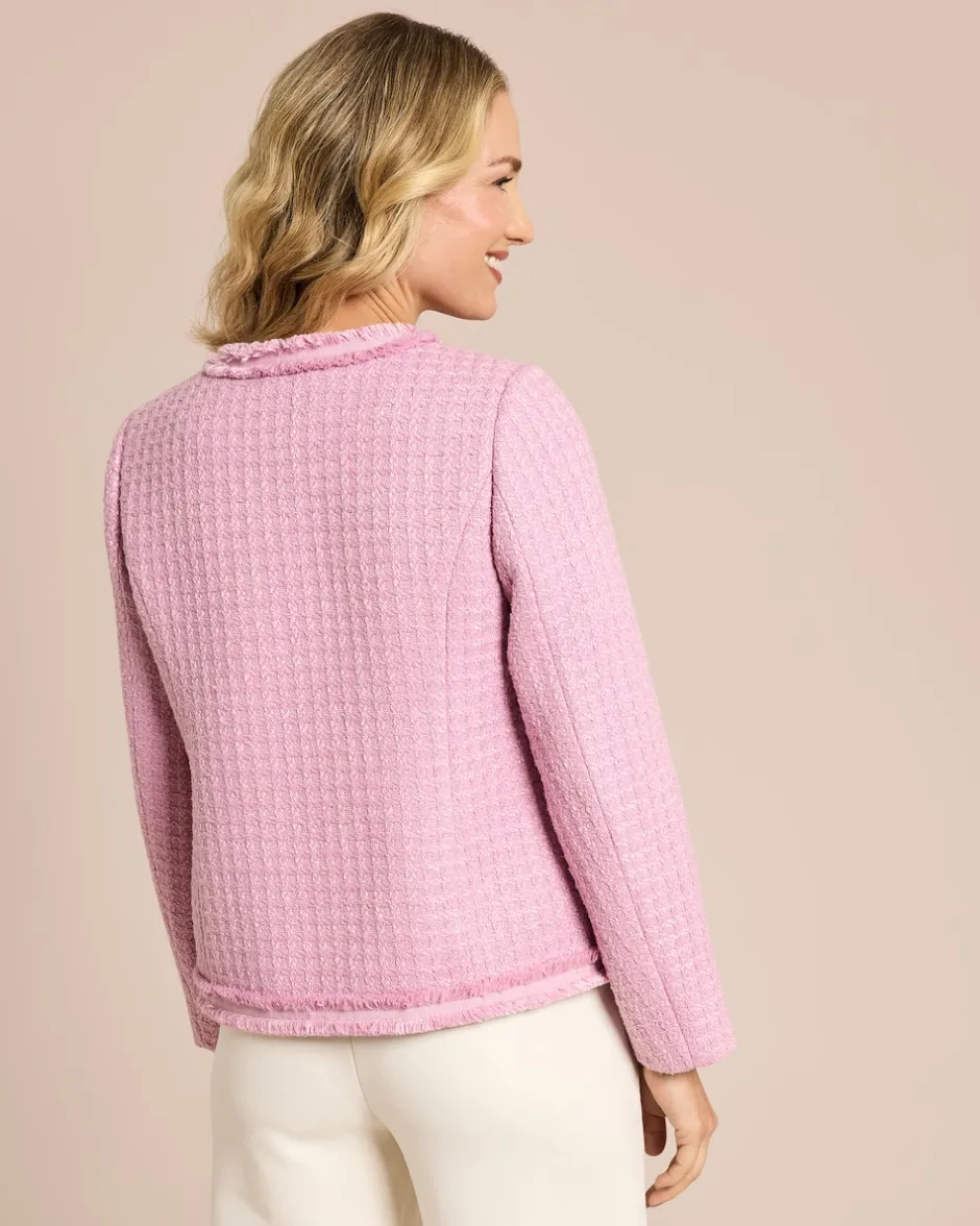 Hot Blazer Boucleoptik mit Fransen Jacken & Mäntel