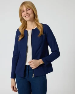 Discount Blazerjacke aus Jacquard-Bengalin Jacken & Mäntel