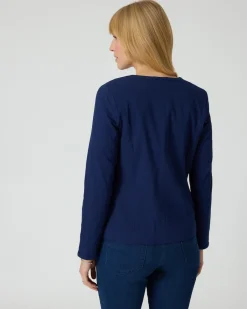 Discount Blazerjacke aus Jacquard-Bengalin Jacken & Mäntel