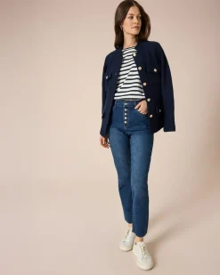 Sale Blazer-Jacke strukturierte Wollmischung Jacken & Mäntel