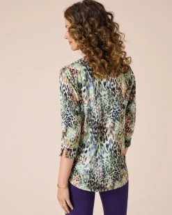 Hot Blusenshirt mit mehrfarbigem Leodruck Shirts & Tops