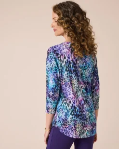 Hot Blusenshirt mit mehrfarbigem Leodruck Shirts & Tops