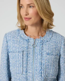 Sale Bouclé-Blazer mit Fransenkanten Jacken & Mäntel