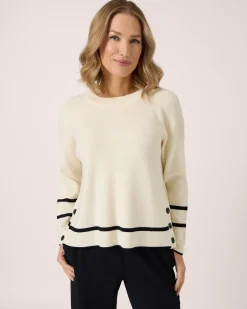 Best Boxy Strickpullover mit Zierknöpfen Strickware