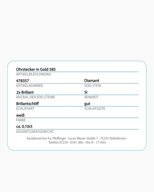 New Brillant-Ohrstecker in Herzform 0,10 ct Ohrringe