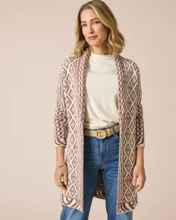 Clearance Cardigan im Ornament-Design Strickware