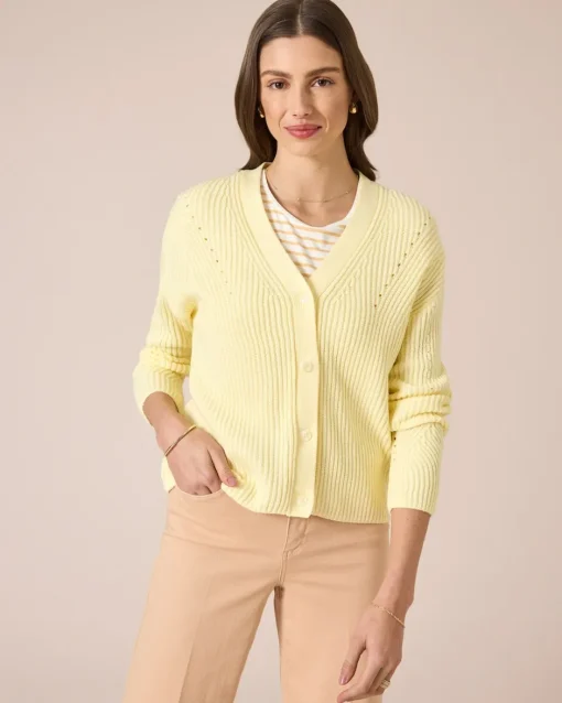 Hot Cardigan mit Ajour-Details Strickware