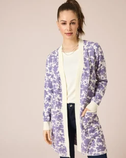 Cardigan mit Blumen-Jaquard Strickware