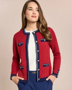 Online Cardigan mit Strickmuster und Kontrast Strickware