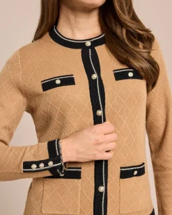 Online Cardigan mit Strickmuster und Kontrast Strickware