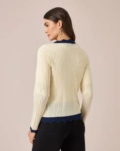 Hot Cardigan mit Wellenkanten Strickware