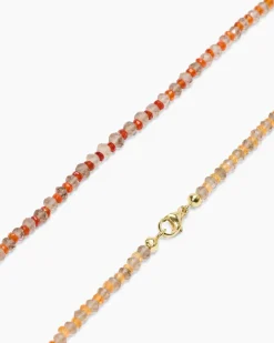 Outlet Collier mit Feueropal & Rauchquarz Halsketten & Colliers