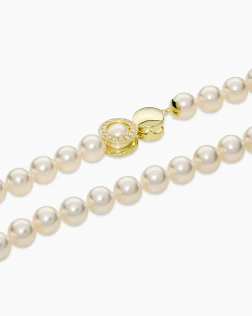 Online Collier mit MK-Perlen 10 mm & Zirkonia Halsketten & Colliers
