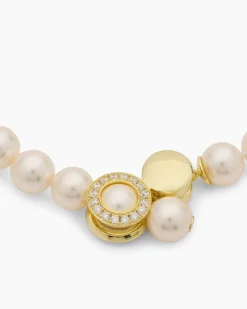 Online Collier mit MK-Perlen 10 mm & Zirkonia Halsketten & Colliers
