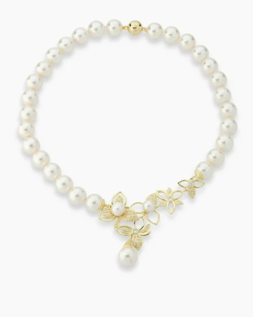 New Collier mit MK-Perlen und Zirkonia Halsketten & Colliers