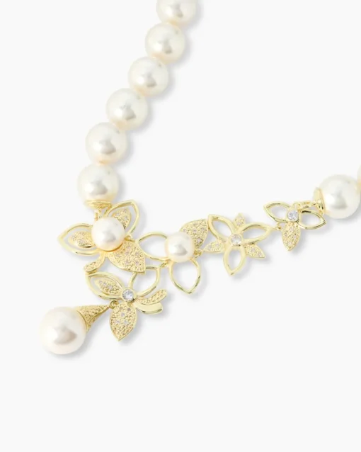 New Collier mit MK-Perlen und Zirkonia Halsketten & Colliers
