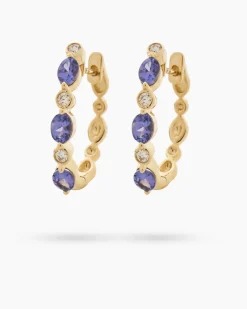Sale Creolen mit Tansanit AAAA und Brillant Ohrringe