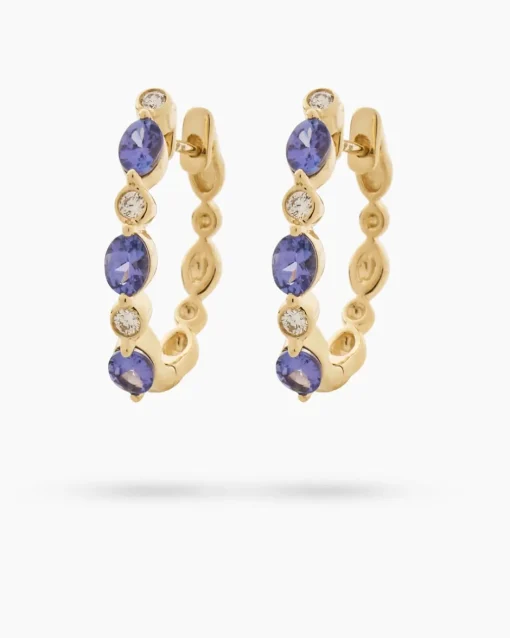 Sale Creolen mit Tansanit AAAA und Brillant Ohrringe