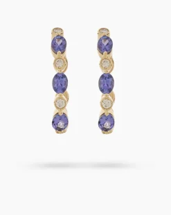 Sale Creolen mit Tansanit AAAA und Brillant Ohrringe