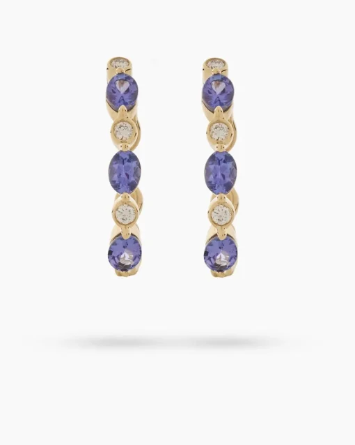 Sale Creolen mit Tansanit AAAA und Brillant Ohrringe