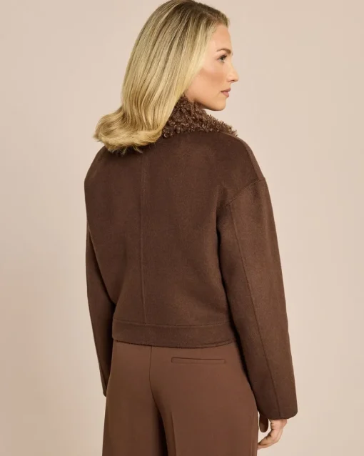 Clearance Doubleface Jacke Shearling Kragen Jacken & Mäntel