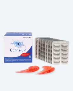 New Ecrinolux® Augenkapseln, 90 St. mit Eyepatches gratis Nahrungsergänzung