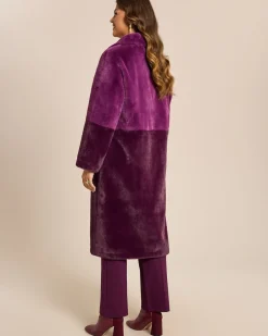 Clearance Fake Fur Mantel two-tone Jacken & Mäntel