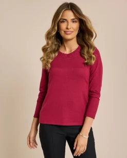 Best Feinstrick-Shirt mit dekorativem Rundhalsausschnitt Shirts & Tops