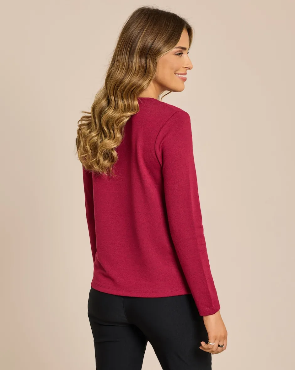 Best Feinstrick-Shirt mit dekorativem Rundhalsausschnitt Shirts & Tops