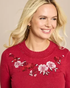 Hot Glow Pullover Blumenranke Strickware