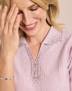 Discount Glow Pullover Polokragen Strickware