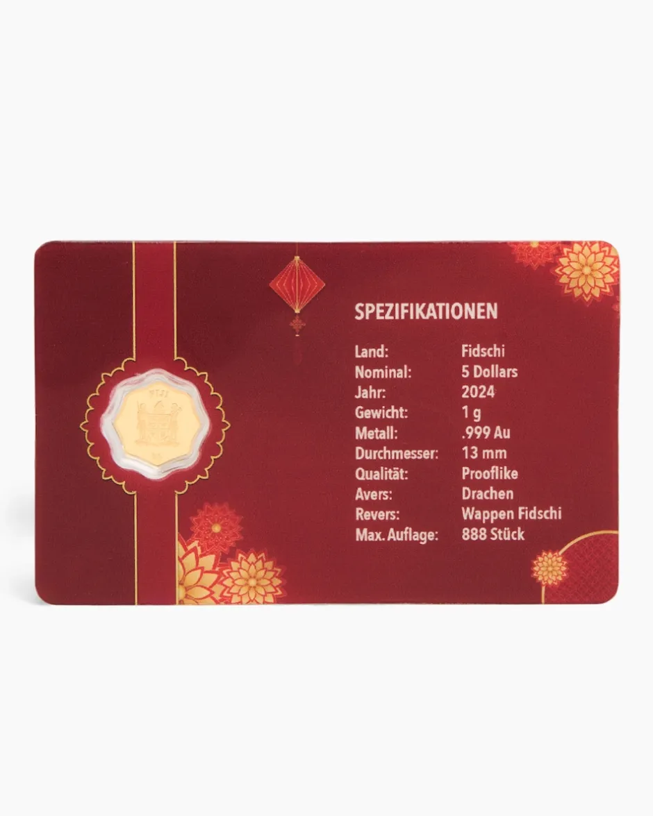 Hot Goldmünze Blossom Shape Drache 2024 Münzen