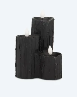 Hot Halloween LED-Kaminkerze mit 3 Flammen Dekoration