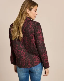 Clearance Hemdjacke aus Denim mit Leo Print Jacken & Mäntel