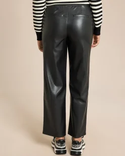 Sale Hose aus Lederimitat mit weitem Bein Hosen