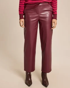 Sale Hose aus Lederimitat mit weitem Bein Hosen